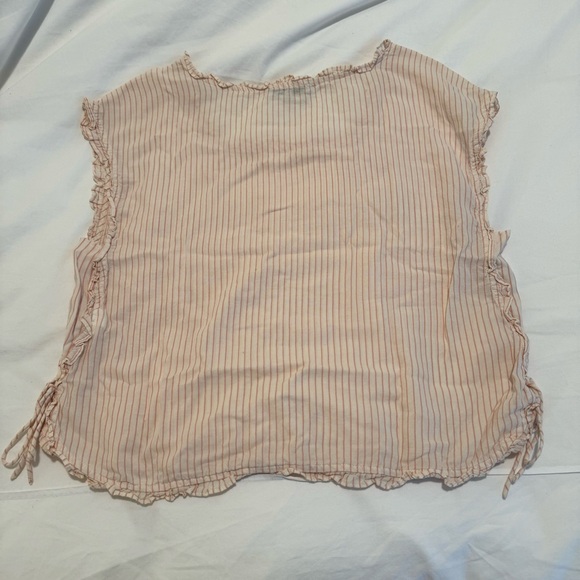 Madewell Ruffled Side-Tie Top in Pink Stripe - Picture 3 of 7